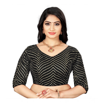 Rosolly Women's Georgette Embroidery Readymade Blouse (Black, Size: Free Size)