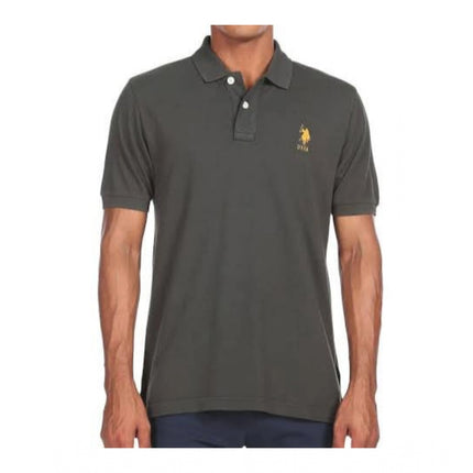 Rosolly Men'sÂ Casual Half sleeve SolidÂ Cotton Polo Neck T-shirt (Dark Grey)