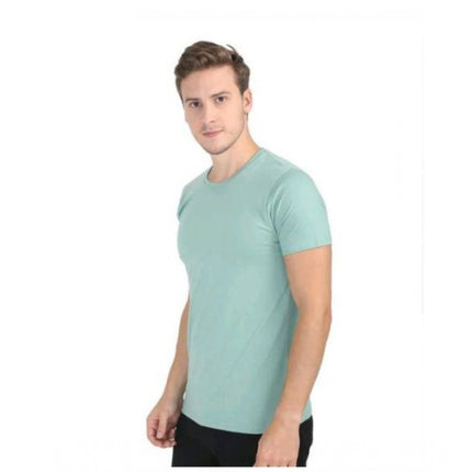 Rosolly Men'sÂ Casual Short Sleeves Cotton Round Neck T-shirt (Green)