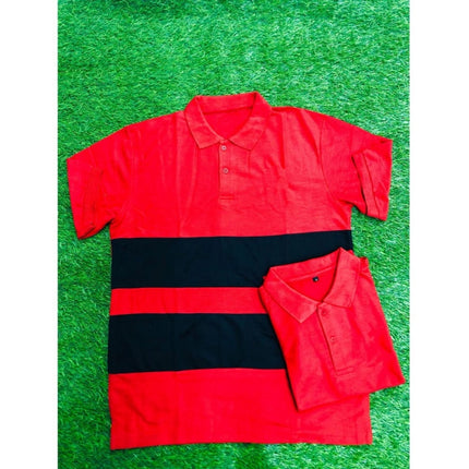 Rosolly Men'sÂ Casual Short Sleeves Cotton Polo Neck T-shirt (Red)