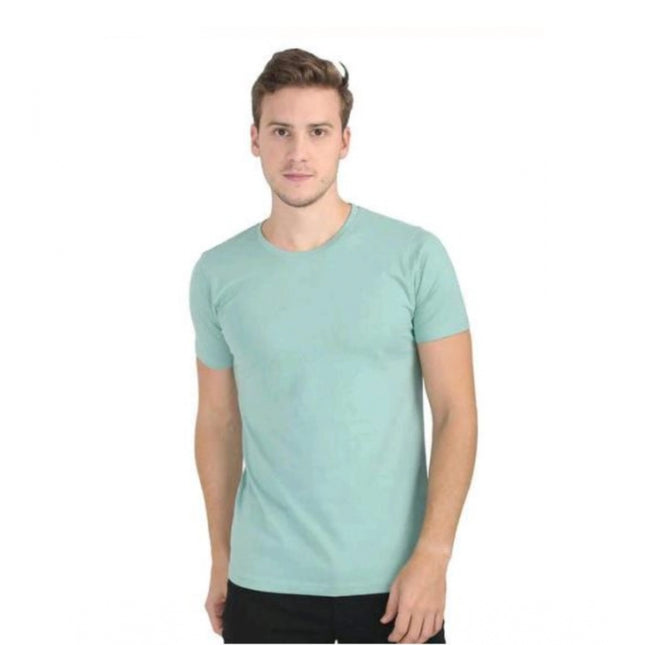 Rosolly Men'sÂ Casual Short Sleeves Cotton Round Neck T-shirt (Green)