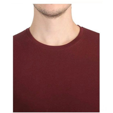 Rosolly Men'sÂ Casual Short Sleeves Cotton Round Neck T-shirt (Maroon)