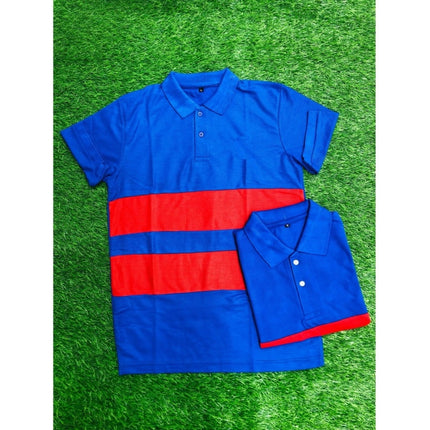 Rosolly Men'sÂ Casual Short Sleeves Cotton Polo Neck T-shirt (Blue)