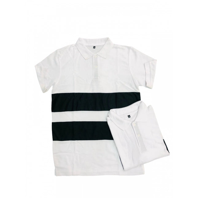 Rosolly Men'sÂ Casual Short Sleeves Cotton Polo Neck T-shirt (White)