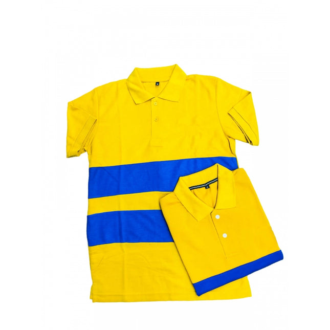 Rosolly Men'sÂ Casual Short Sleeves Cotton Polo Neck T-shirt (Mustard)