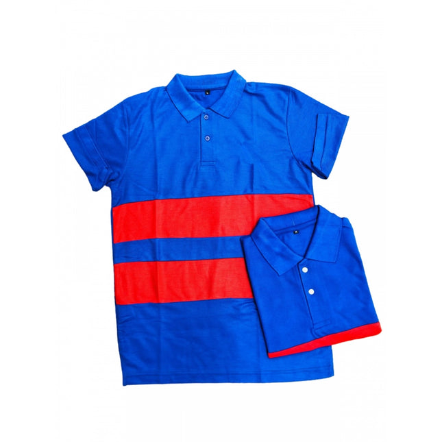 Rosolly Men'sÂ Casual Short Sleeves Cotton Polo Neck T-shirt (Blue)