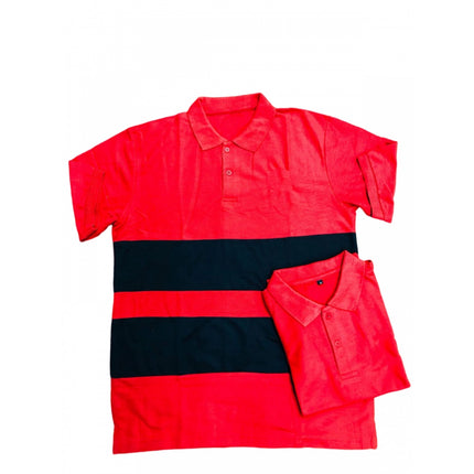 Rosolly Men'sÂ Casual Short Sleeves Cotton Polo Neck T-shirt (Red)