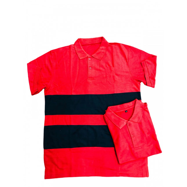 Rosolly Men'sÂ Casual Short Sleeves Cotton Polo Neck T-shirt (Red)