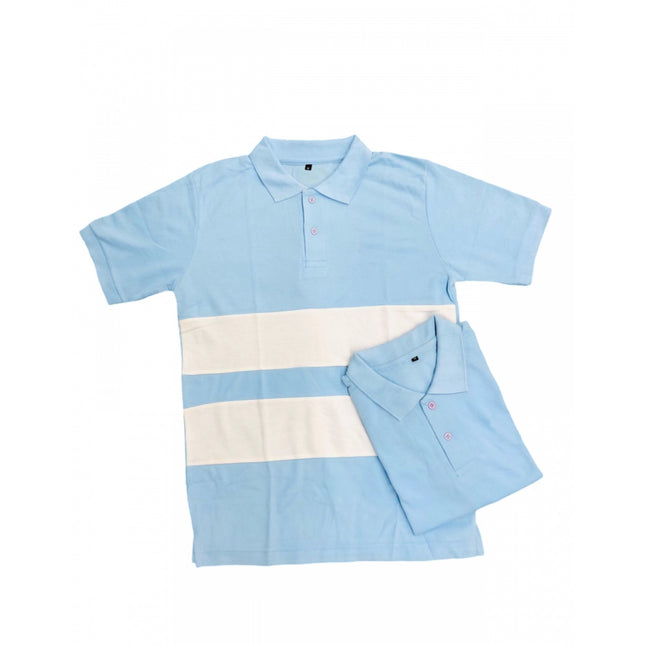 Rosolly Men'sÂ Casual Short Sleeves Cotton Polo Neck T-shirt (Aqua Blue)