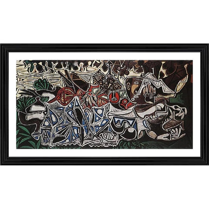 Rosolly Young Ladies on the Banks of the Seine 1950 Painting With Wood Photo Frame (Multicolor)