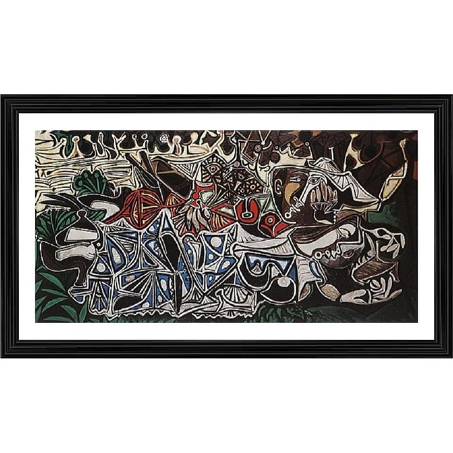 Rosolly Young Ladies on the Banks of the Seine 1950 Painting With Wood Photo Frame (Multicolor)