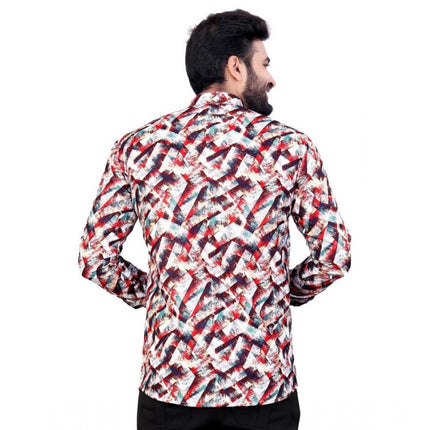 Rosolly Men's Cotton Blended Printed Full Sleeve Shortkurta (Multicolor)