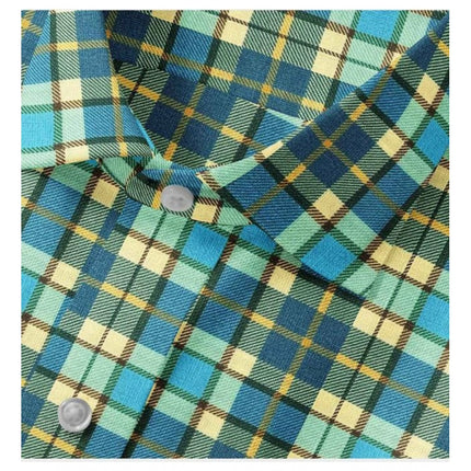 Rosolly Men's Cotton Blended Checked Full Sleeve Shirt (Green-Yellow)