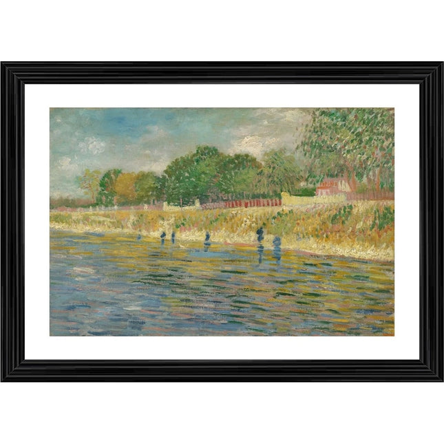 Rosolly Bank of the Seine 1887 Painting With Wood Photo Frame (Multicolor)
