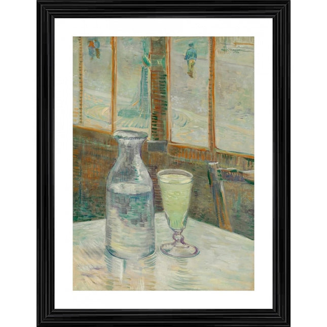 Rosolly Cafe Table with Absinthe 1887 Painting With Wood Photo Frame (Multicolor)