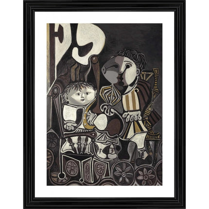 Rosolly Claude and Paloma 1954 Painting With Wood Photo Frame (Multicolor)