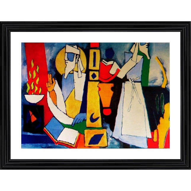 Rosolly Zoroastrinism Painting With Wood Photo Frame (Multicolor)