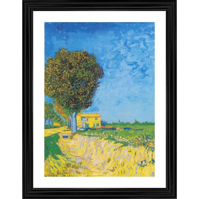 Rosolly A Lane near Arles 1888 Painting With Wood Photo Frame (Multicolor)