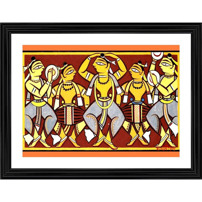 Rosolly Celebration Painting With Wood Photo Frame (Multicolor)