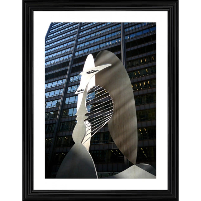 Rosolly Chicago Picasso 1964 Painting With Wood Photo Frame (Multicolor)