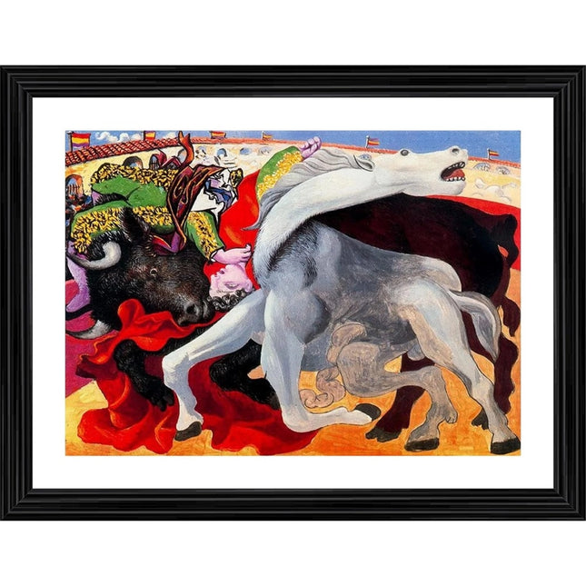 Rosolly Bullfight Death of the Toreador 1933 Painting With Wood Photo Frame (Multicolor)