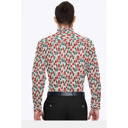 Rosolly Men's Cotton Blended Printed Full Sleeve Shirt (Multicolor)