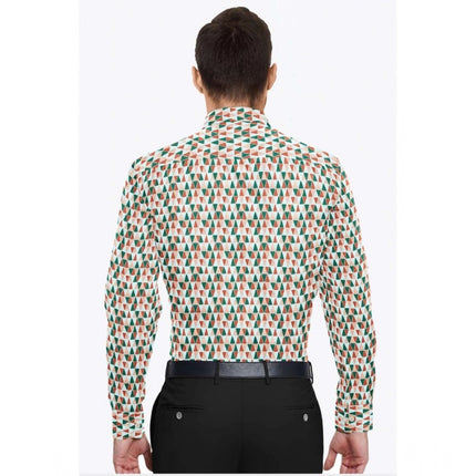 Rosolly Men's Cotton Blended Printed Full Sleeve Shirt (Multicolor)