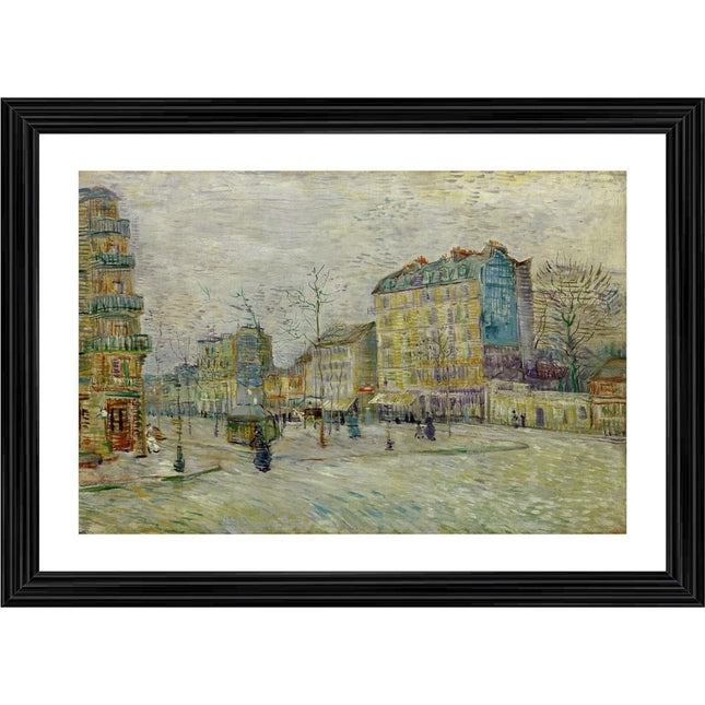 Rosolly Boulevard de Clichy 1887 Painting With Wood Photo Frame (Multicolor)