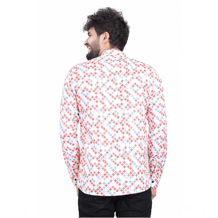 Rosolly Men's Cotton Blended Printed Full Sleeve Shortkurta (Multicolor)
