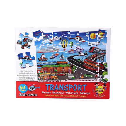 Rosolly 64_Pcs Set Transport Puzzle | Cardboard | Educational Toys | 4+ Years