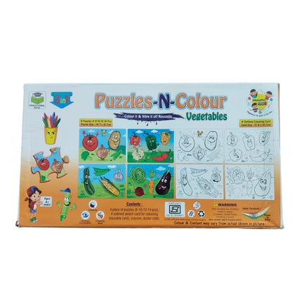 Rosolly 2 In 1 Puzzle &amp; Colors Vegetable | Cardboard | Educational Toys| 3+ Years