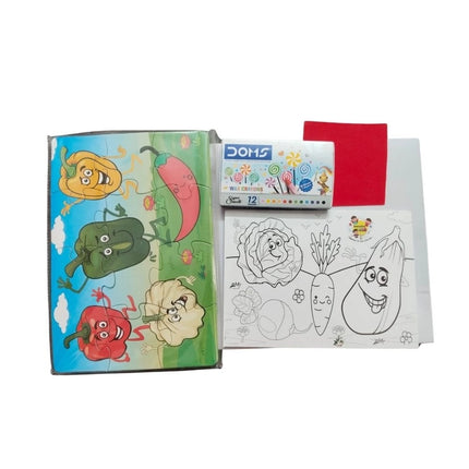 Rosolly 2 In 1 Puzzle &amp; Colors Vegetable | Cardboard | Educational Toys| 3+ Years