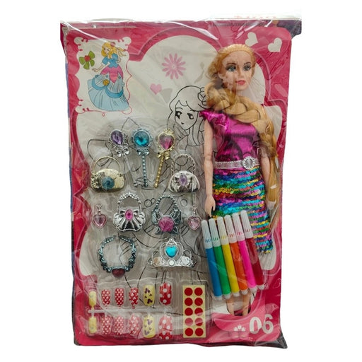 Rosolly Barbie Doll With Jewellery Set | Rubber | Toys| 1+ Years