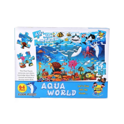 Rosolly 64_Pcs Set Aqua World Puzzle | Cardboard | Educational Toys | 4+ Years