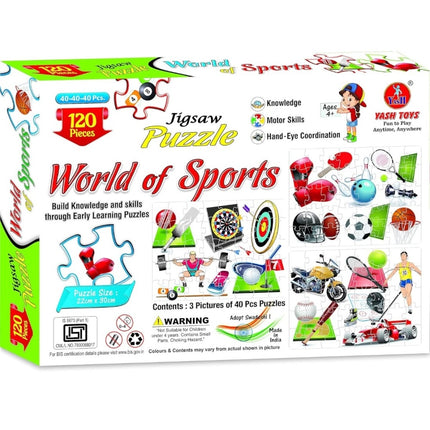 Rosolly 120_Pcs Jigsaw Puzzle World Of Sports| Cardboard | Educational Toys | 4+ Years