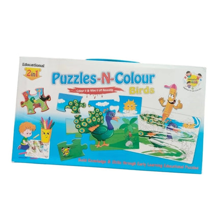 Rosolly 2 In 1 Puzzle &amp; Colors Birds | Cardboard | Educational Toys| 3+ Years