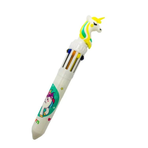 Rosolly Pack Of_3 Unicorn Cartoon character 10 in 1 Multicolour Ink Ballpoint Pen | Plastic | Stationery | 3+ Years