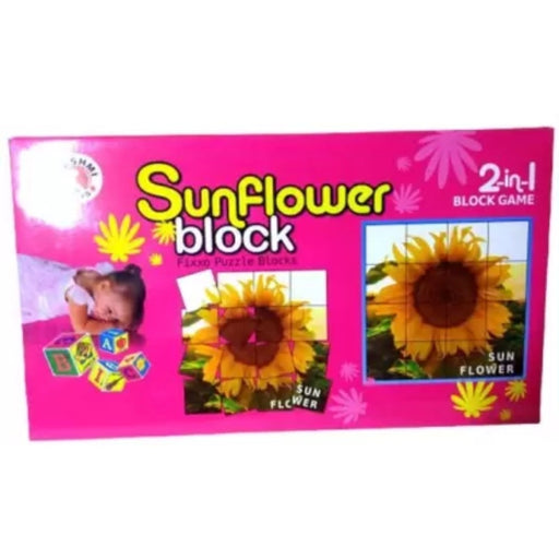 Rosolly 2 In 1 Sun Flower Puzzle And Blocks | Cardboard | Educational Toys | 3+ Years