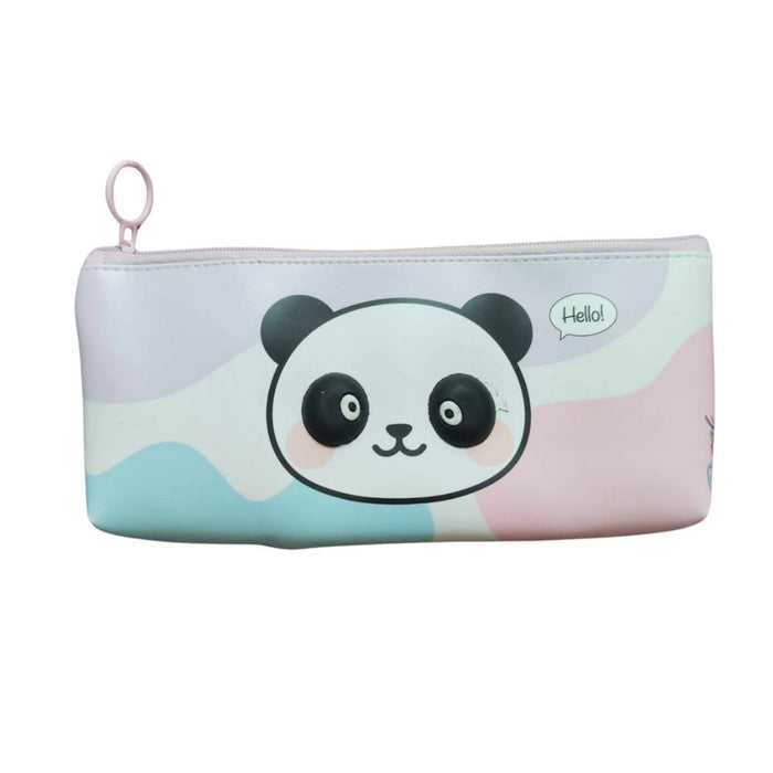 Rosolly Pack Of_2 Panda Cartoon Printed Pencil Pouch | Canvas | Stationery | 3+ Years
