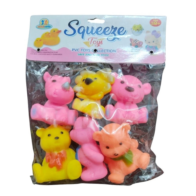 Rosolly Bears And Dogs Chu Chu Toys | Rubber | Toys| 6+ Months