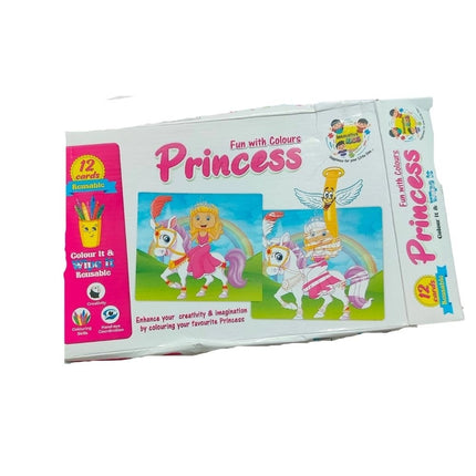 Rosolly Fun With Coloring Board-Princess | Cardboard | Educational Toys| 3+ Years