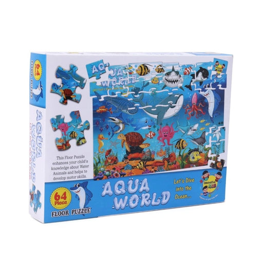 Rosolly 64_Pcs Set Aqua World Puzzle | Cardboard | Educational Toys | 4+ Years