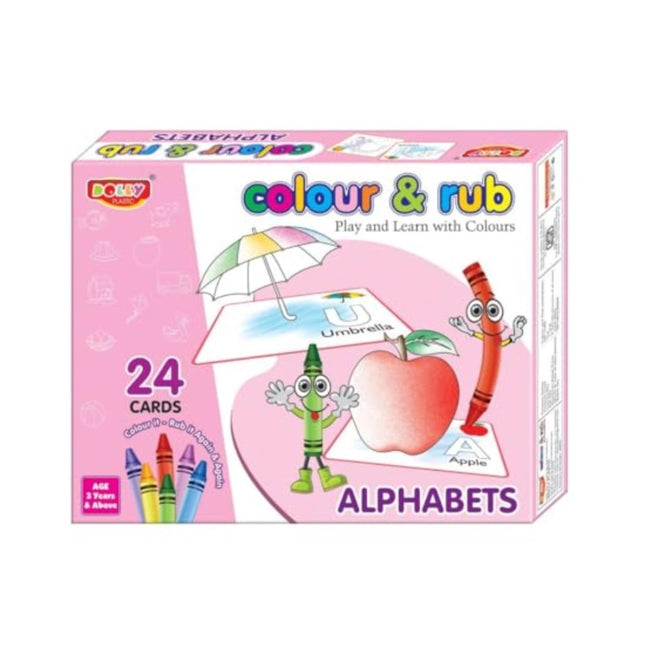 Rosolly Alphapet Colour And Rub With 24 Cards | Cardboard | Educational Toys | 3+ Years