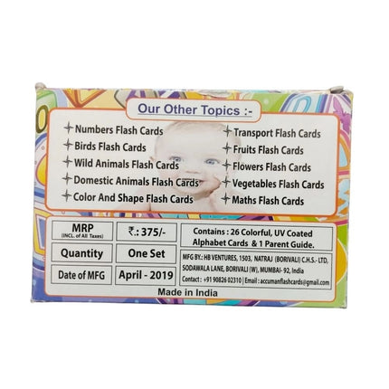 Rosolly Alphapet Flash cards | Cardboard | Educational Toys| 2+ Years