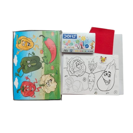 Rosolly 2 In 1 Puzzle &amp; Colors Vegetable | Cardboard | Educational Toys| 3+ Years
