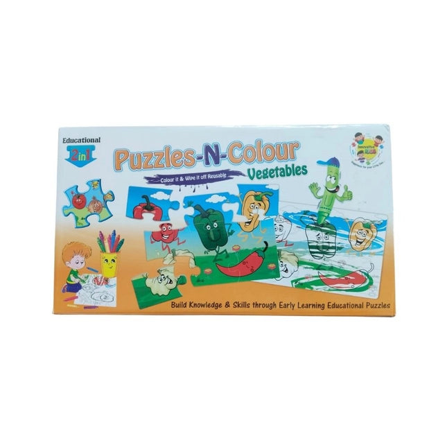 Rosolly 2 In 1 Puzzle &amp; Colors Vegetable | Cardboard | Educational Toys| 3+ Years