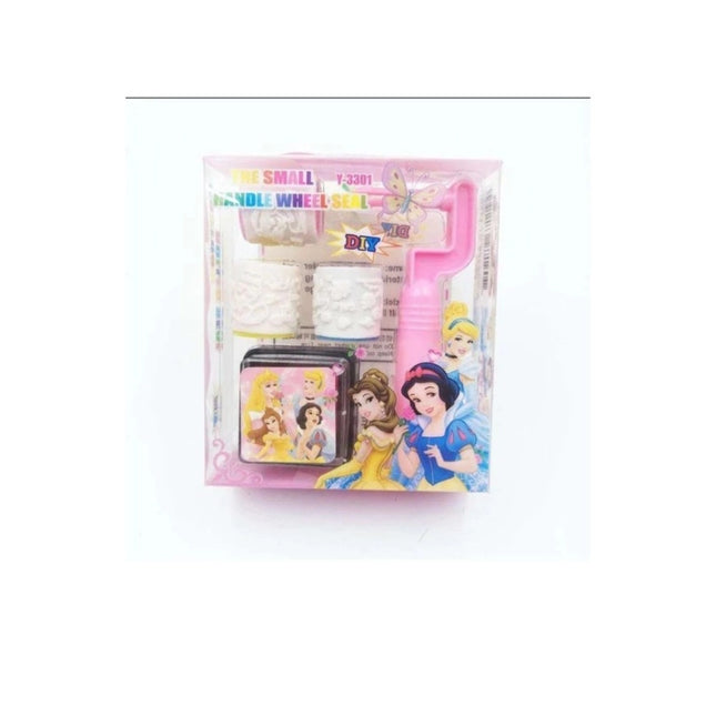 Rosolly Pack Of_2 Roller Seal Stamp with Ink pad For DIY Kids Handle Rubber Stamp | Plastic | Stationery | 3+ Years