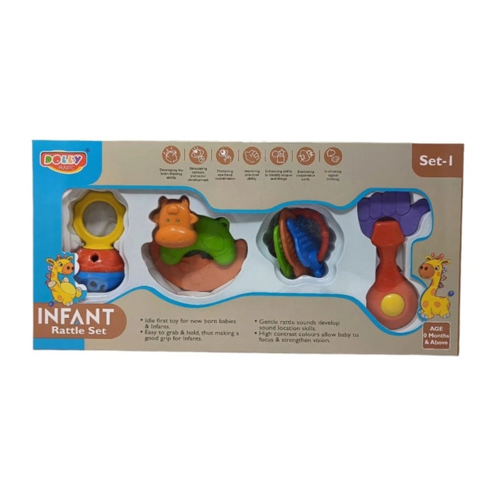 Rosolly Infant Rattle Set (4 pcs) | â€ŽPlastic | Toys | 3+ Months