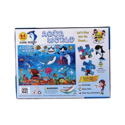 Rosolly 64_Pcs Set Aqua World Puzzle | Cardboard | Educational Toys | 4+ Years