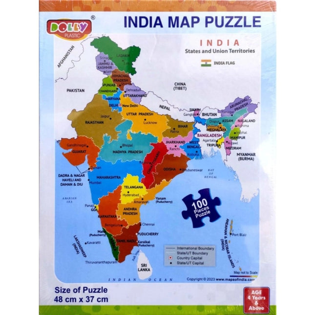 Rosolly India Map Puzzle | Cardboard | Educational Toys | 3+ Years